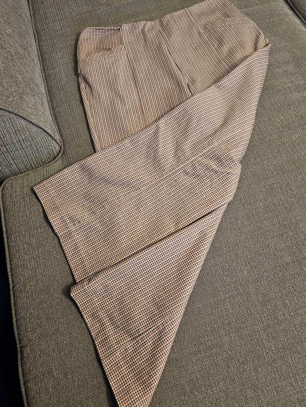 Liverpool Stella Kick Flare Lava Flow Check Casual Tan Gray Pants Size 10/30 - Picture 3 of 8
